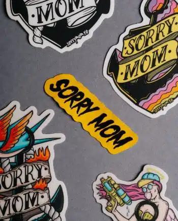 Sticker BIG Embosat Sorry Mom