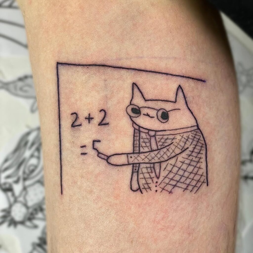 tatuaj la scoala amuzant cu matematica